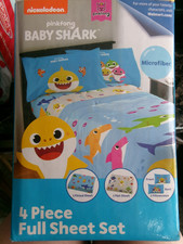 New Full Size Sheet Set Baby Shark 4 Pc Set 1136