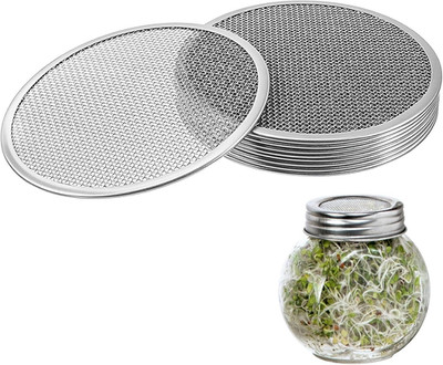 10 Pack Sprouting Lids for Wide Mouth Mason Jars Stainless Steel Strainer Screen