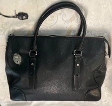 TUMI Bag/Satchel Leather Large Black w/Lock/key/ Travel/Business Original Mint