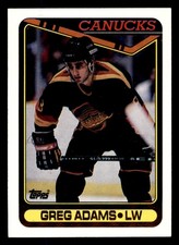 106 Greg Adams 8 Canucks 1990 Topps Hockey Sports Trading Card 