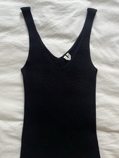Ribbed Arket Fitted Black Sleeveless Top Size S In Excellent Condition