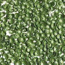 5mm Cup Sequins Green Opaque Embossed Texture Made in USA