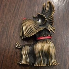 Vintage Signed JJ Jonette Scotty Dog Pin Gold Tone RARE Scottish Terrier