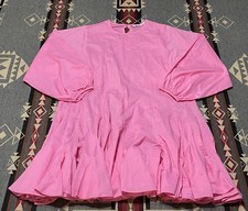 Rhode Resort Nala Tiered Mini Dress Pink Cotton Womens S T36
