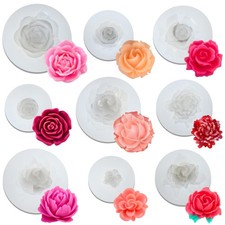 9 Stück Silikonform Blumen, 3D-Rosenblüte Silikonformen Gießformen, Kerzen Fo...