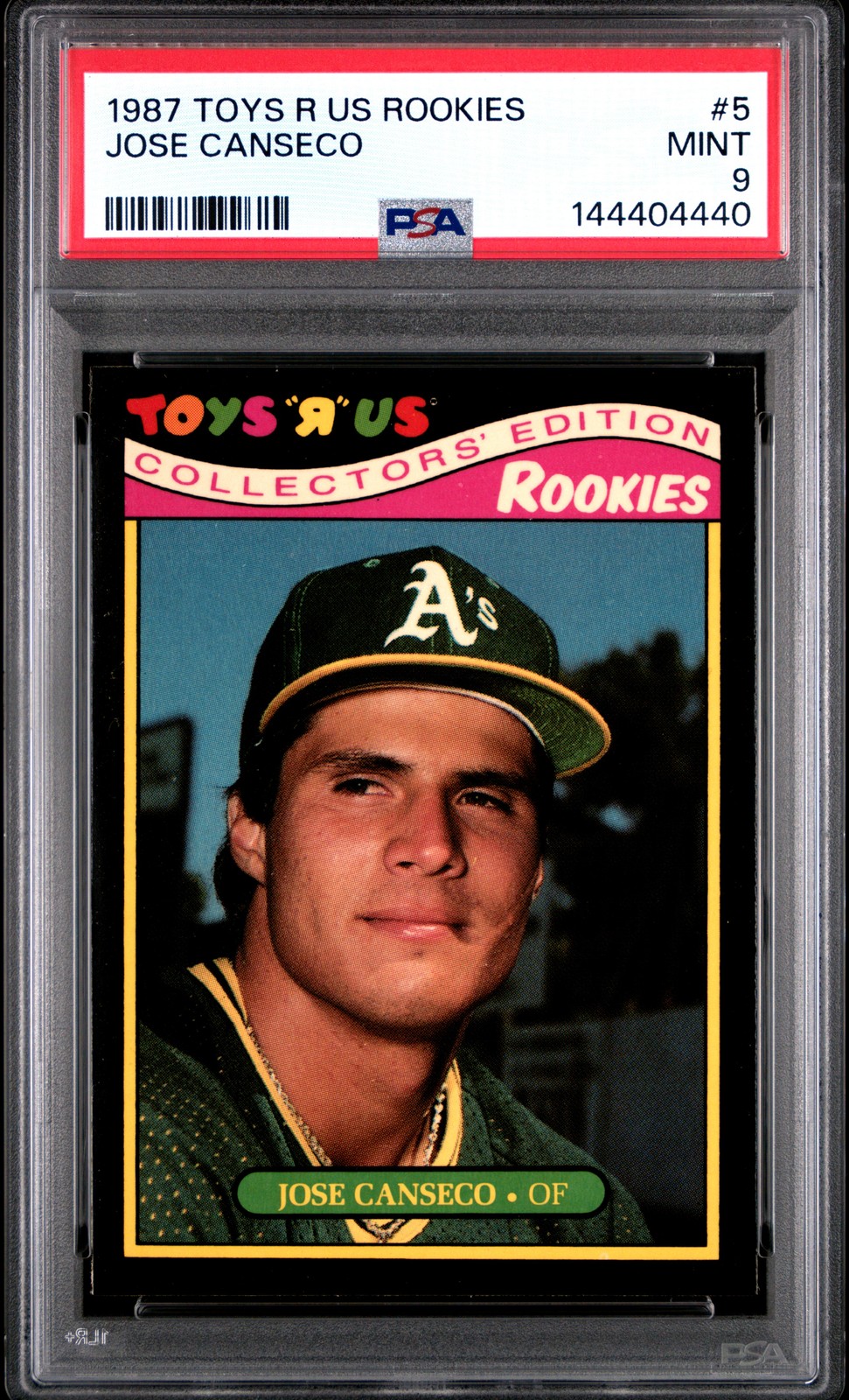 1987 TOYS R US ROOKIES #5 JOSE CANSECO PSA 9