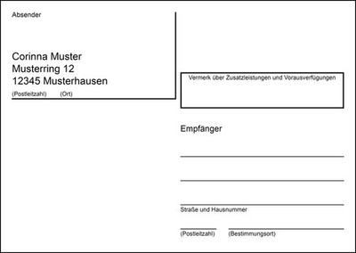 Selbstklebende Adressaufkleber, A6 quer, personalisierter Absender DiY NEU