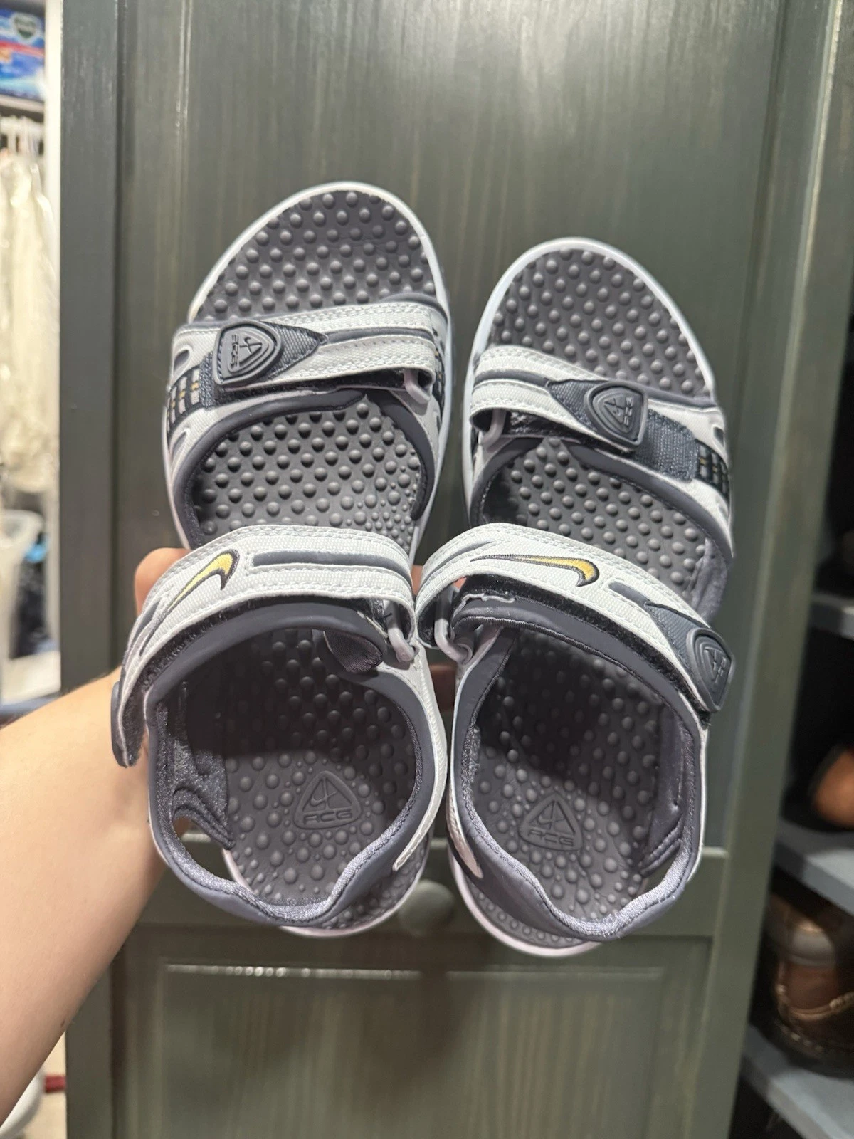 Sandali da trekking vintage Nike ACG blu impermeabili donna taglia 9 abbigliamento estivo