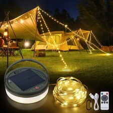 SMY Lighting 4 in 1 Solar Camping String Lights, 42.6Ft Ultra Long String wit...