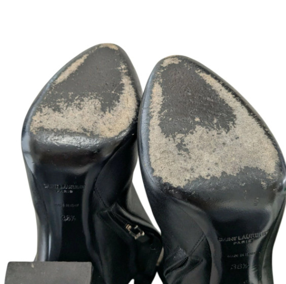 Saint Laurent Paris Short Boots Shoes EU 36.5 US 6.5 Black Authentic thumbnail 6