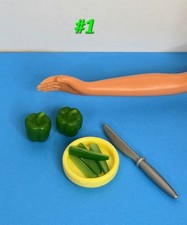 MATTEL BARBIE FOOD GREEN PEPPER SLICES KITCHEN LITTLES ACCESSORIES COMB.SHIPPING