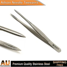 Dental Adson Needle Tweezers Dressing Forceps Surgical Grasping  Tissues Pliers