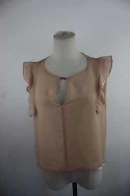 MARELLA ÄRMELLOSES SHIRT UNTERHEMD DAMEN GR L WOMAN CASUAL VINTAGE VERSCHLEIERTES T-SHIRT