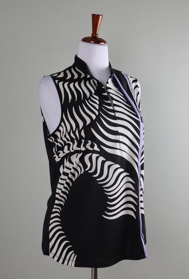 Camiseta deportiva de golf JAMIE SADOCK NUEVA CON ETIQUETAS $89 de cuero vegano 1/2 cremallera talla grande Foto 3 de 4