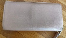 LONGCHAMP Light Pink/Beige Leather Zip Around Wallet As Is