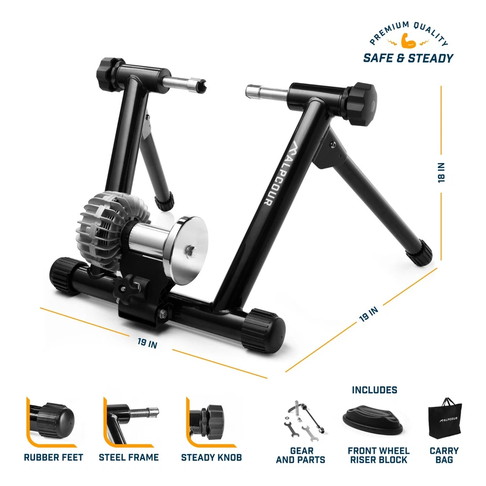 Alpcour Portable Stainless Steel Indoor Fluid Bike Trainer Stand - Image 4 of 4