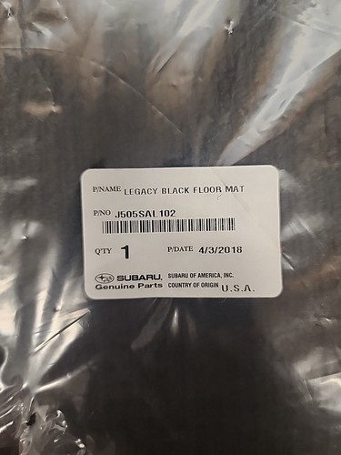 New 2015-2019 Subaru Legacy Front & Rear Black OEM Carpet Floor Mats J505SAL102 - Picture 3 of 3
