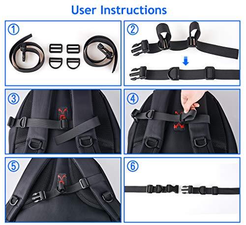 Backpack Chest Strap 2 Pack Heavy Duty Adjustable Backpack Sternum Strap Chest - Picture 5 of 7