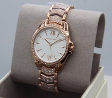 New Authentic Michael Kors Whitney Rose Gold Crystals Women's MK6858 Watch