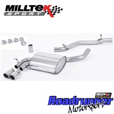 Milltek Audi A3 3.2 V6 Exhaust Quattro Cat Back System Non Res SSXAU504 8P 03-12