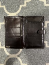 Bloomingdale  s Men  s Store Italy Brown Leather Vintage Passport Travel Wallet