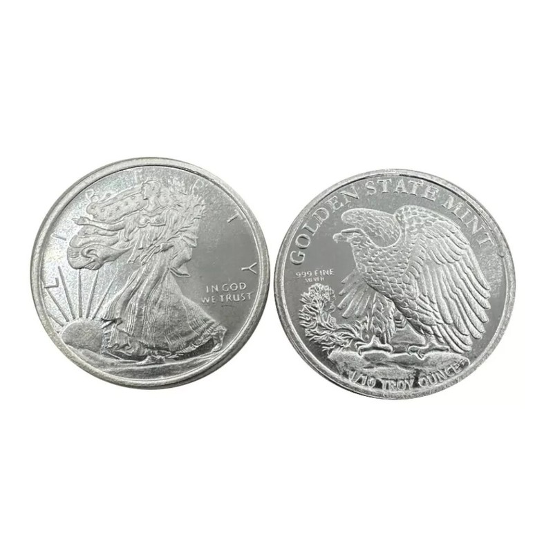 Beautiful Silver Eagle 1/10 oz round (3.1 grams)
