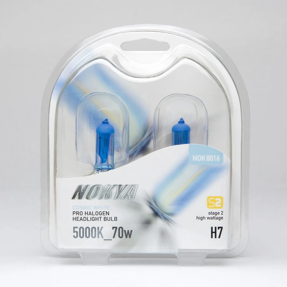 Nokya 5000K Blanco H7 Nok8016 70W Dos Bombillas Cabeza Luz Alta Reemplazar Actualización Foto 2 de 4