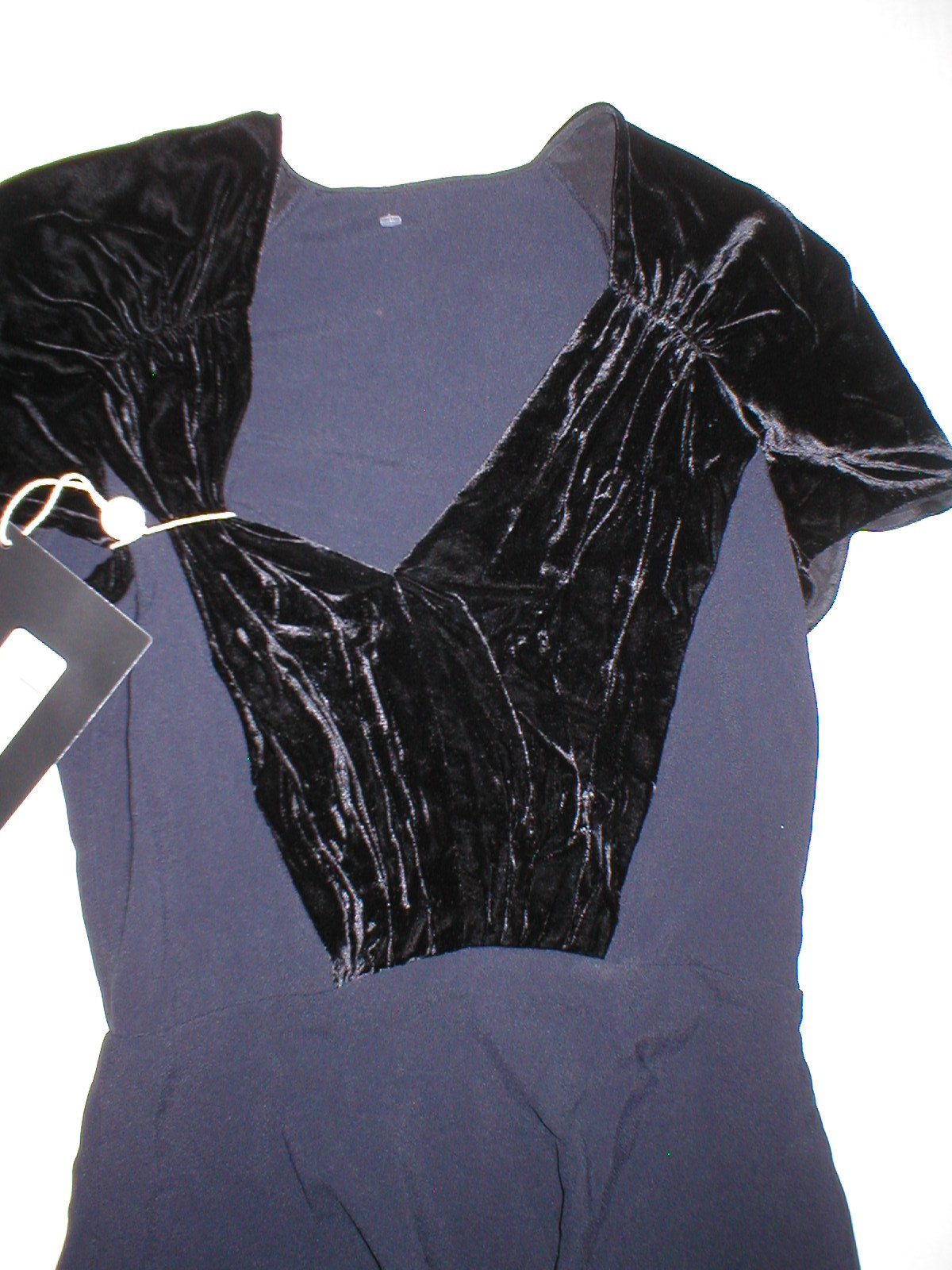 New Womens 4 NWT Italy Prada Dress Black 40 Velvet Silk Acetate Short Sleeves  thumbnail 11