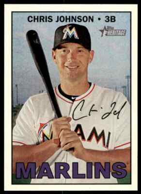 2016 Topps Heritage HN Chris Johnson #621 Miami Marlins