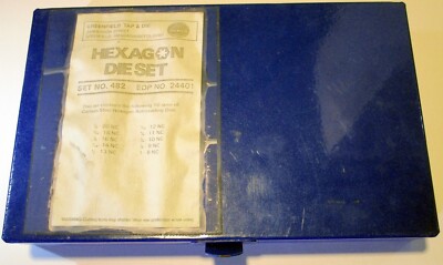 Greenfield 24401 10 Dies Hexagon Die Set 482 Hex Threading Pipe Vintage New