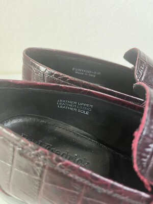 Paul Fredrick Burgundy Croc-Embossed Leather Slip-On Loafers Paul Fredrick | Shoes | Burgundy Paul Fredrick Alligator  main image 3