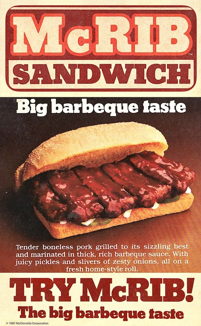 McDonalds 1981 McRib 13x19 Reprint POSTER FREE SHIPPING | eBay