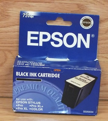 Genuine Epson (S020034) Stylus Black Ink Cartridge Sealed In The Box *EXPIRED*