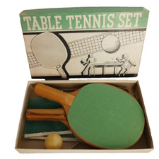 Vintage Metal Moss Mfg. Co Table Tennis Set No. 1000 Ping Pong, Made In The USA