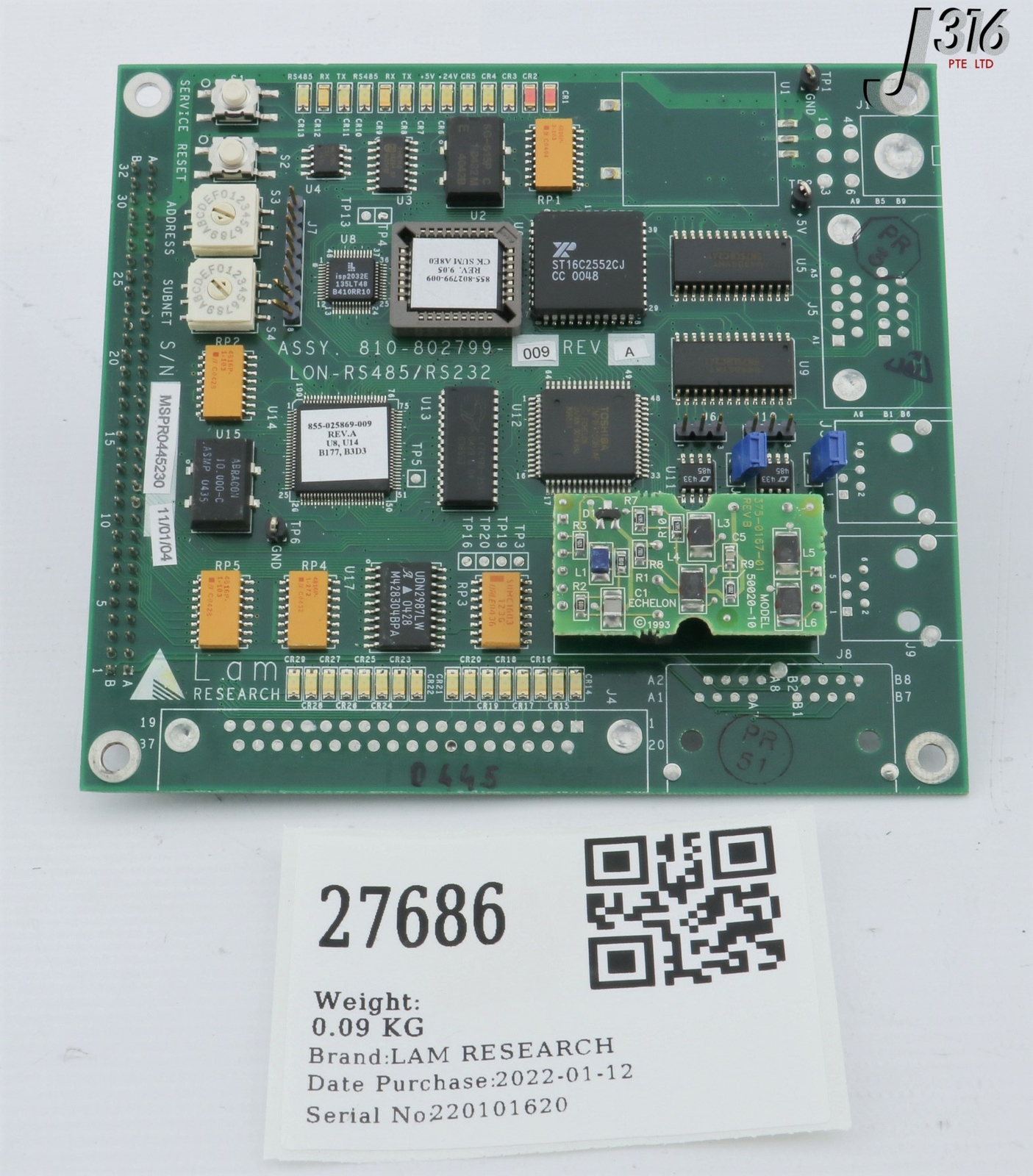 27686 LAM RESEARCH PCB, NODE BD, LON-RS485/RS232 GATEWAY (PARTS) 810-802799-009