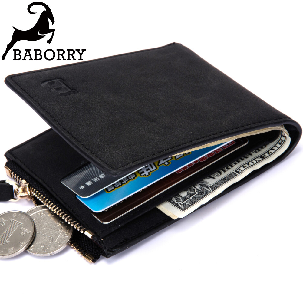 Slim Leather Bifold Wallet Card Holder for Men with ID and Coin Pocket-image