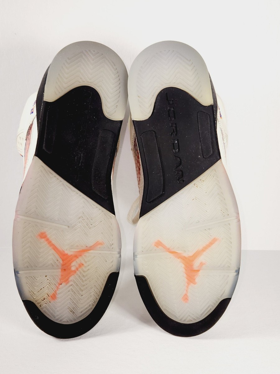 シューズ(女性用) Air Jordan 5 Retro (GS) 6Y Air Jordan 5 Retro GS 6 Y Womens size 7.5 White/Orange/Blue