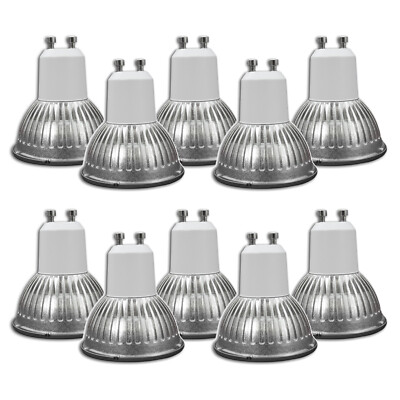 10 x  LED Spot MR16 GU10, neutralweiß, 3500K, 30° NICHIA-LEDs - 3W - Sparset