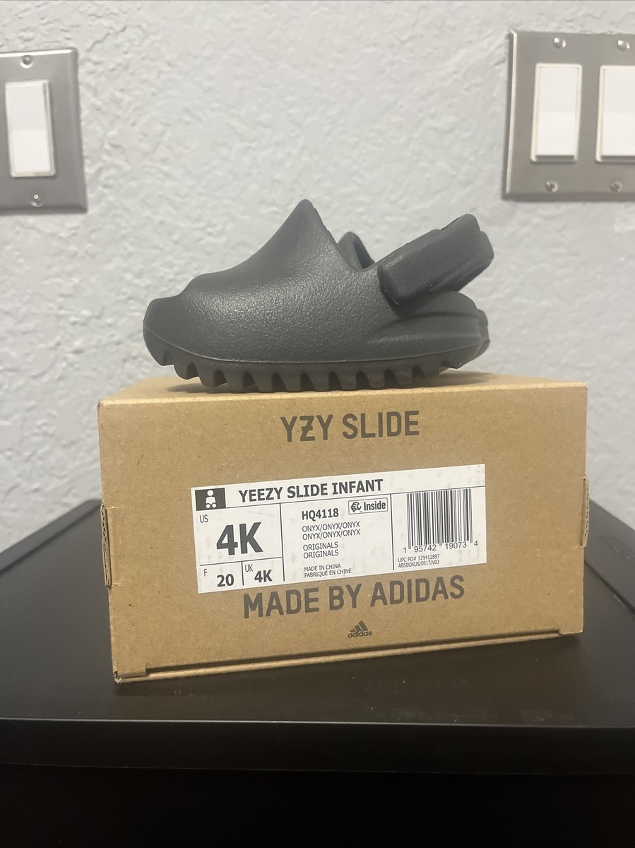 ADIDAS YEEZY SLIDE DARK ONYX INFANTS SIZE 4K (ID5106) | eBay
