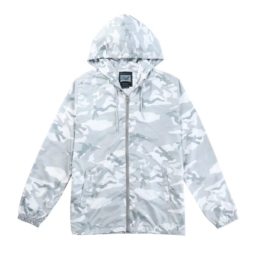 Mens Hooded Windbreaker Jacket Lightweight Camo Zip Up Casual Outdoor Rain Coat - Picture 4 of 11