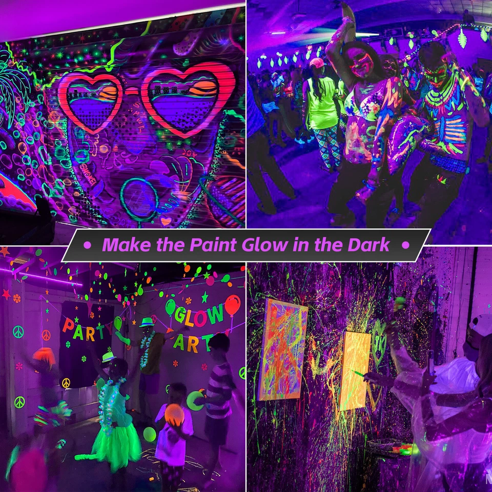 2 pcs Led Ultraviolet Black Light 7W Neon Ultraviolet UV Bulbs Glow in the Dark - Image 3 of 4