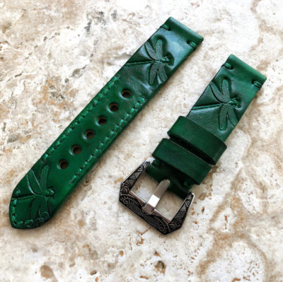 Libellen Geprägte Handgemacht Band Armband für Google Pixel Uhr 4 3 45mm -A22