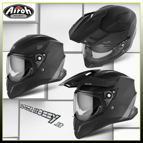 CASCO MOTO INTEGRALE TOURING IN FIBRA AIROH COMMANDER BLACK MATT TAGLIA S |  eBay