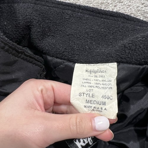 RefrigiWear Bomber Jacket Mens Medium Insulated WorkWear Fleece Collar Black Zip - Picture 7 of 13
