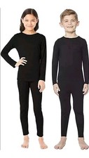 32 Degrees Heat Kids Long Sleeve Crew Neck  Legging Set Black S 6-7 2Piece Set