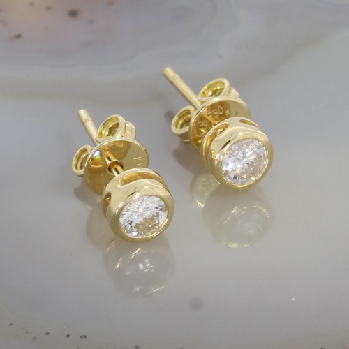 Wert 1150 € Solitär Brillant Ohrstecker Ohrringe (0,30 carat) 750 18 Karat Ge...