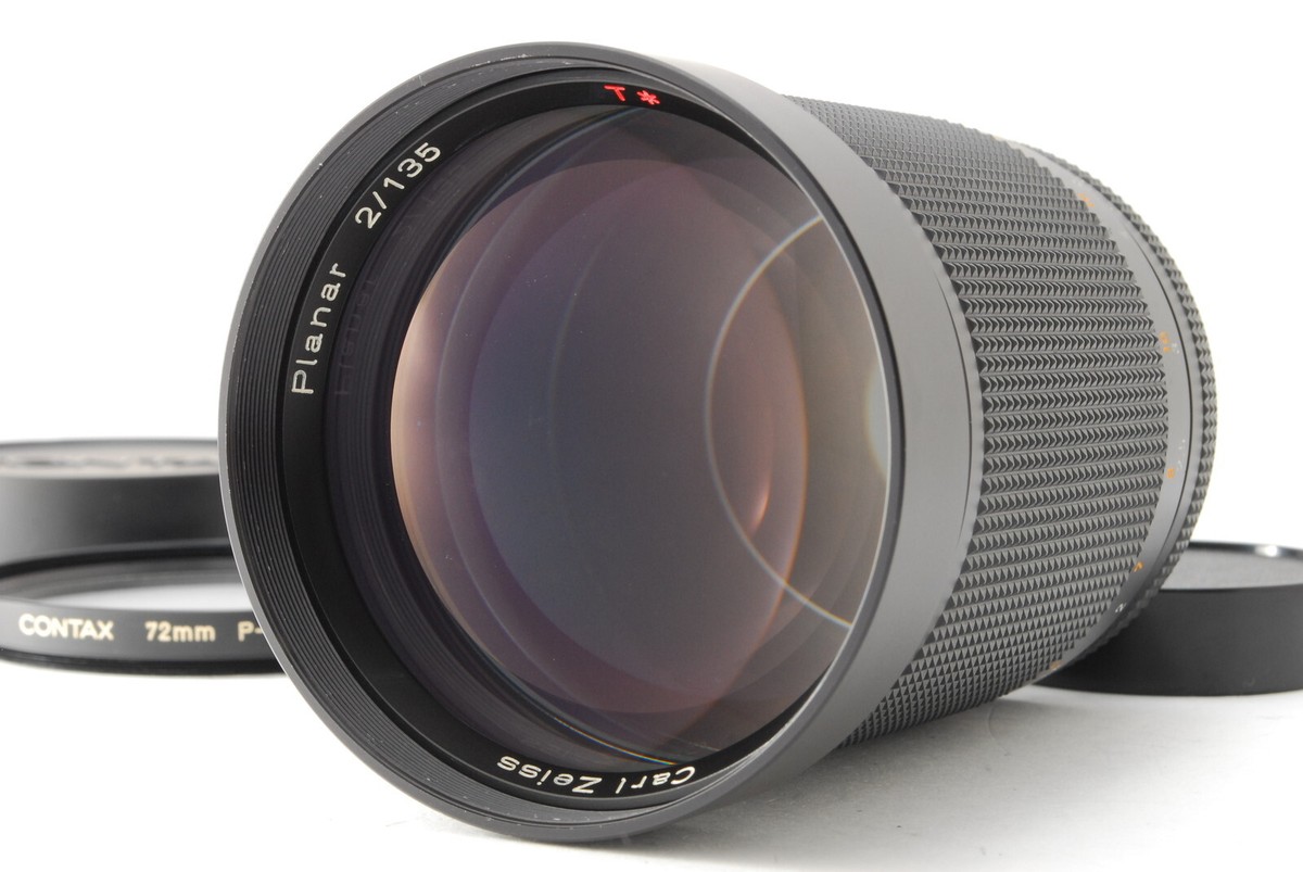 美品 CONTAX ツァイスCarl Zeiss Planar 135mm F2 B V.Good]CONTAX Carl Zeiss Planar 135mm f/2 T* AEG Lens for