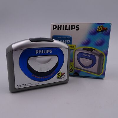 Philips AQ6492 Walkman silber blau Zustand gut in OVP Bass Boost