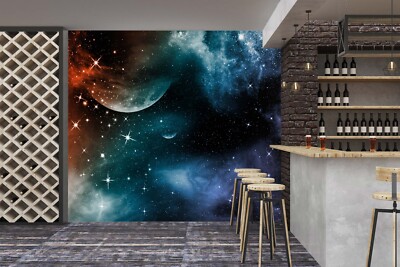 3D Planet Sterne Q7728 Tapete Wandgemälde Fototapete Selbstklebend Kay