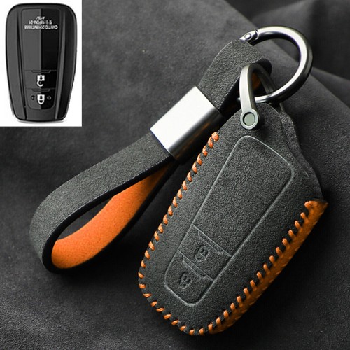Full Suede Covered Key Fob Remote Protector Holder Cover Case For Toyota 2Button - Picture 5 of 9